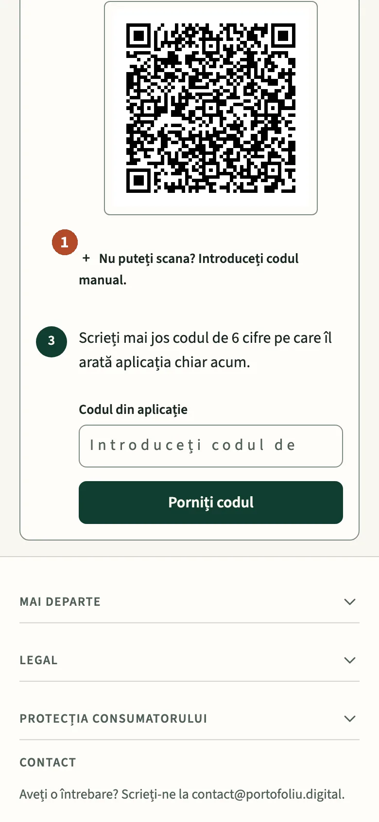 Aceeași pagină, pe telefon: secretul de introdus de mână.